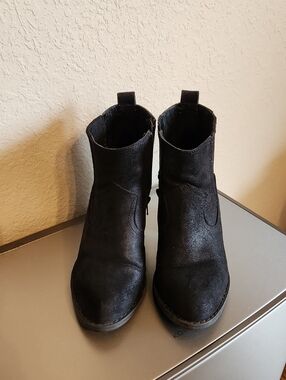 Carlos by Carlos Santana Black Faux Suede Ankle Booties